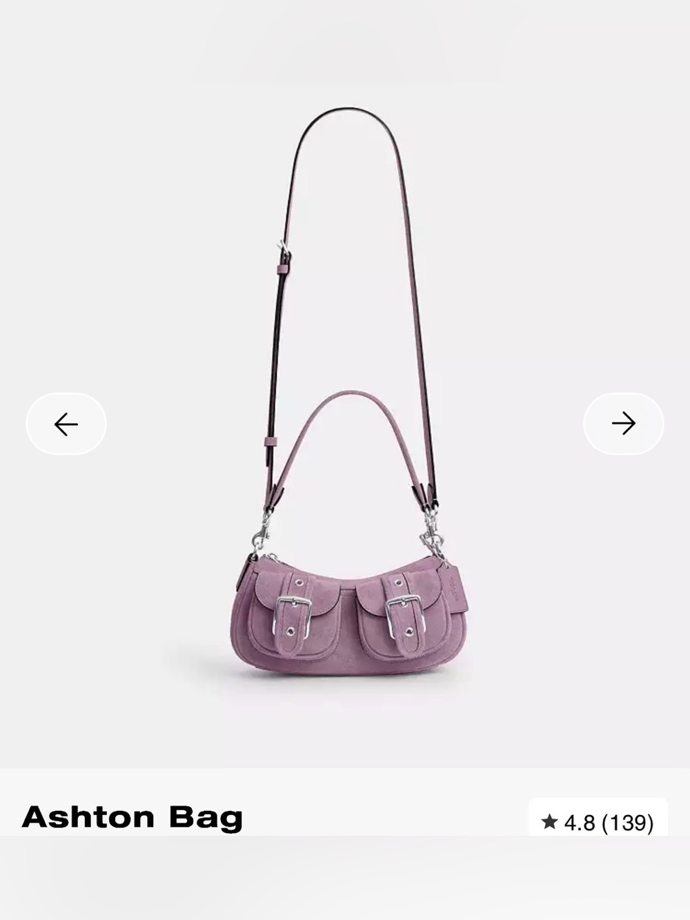 📣CLOSET CLEAROUT📣 Coach Ashton Bag in pink lavender suede 😍😍😍 - Picture 3 of 16